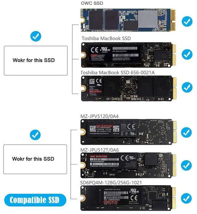 Alt view image 7 of 7 - 12+16Pin MAC SSD to PCI-E 1X PCI Express Convert Adapter Card for 2013-2017 A1493 A1502 A1465 A1466 Mac Pro Air SSD