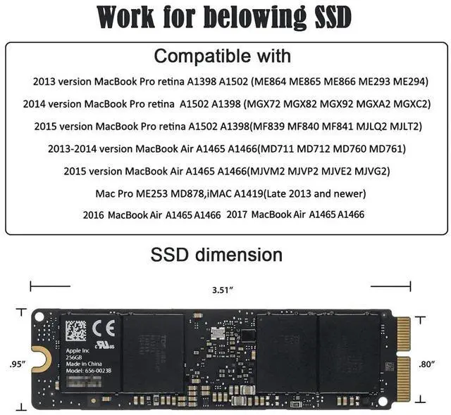 Alt view image 4 of 7 - 12+16Pin MAC SSD to PCI-E 1X PCI Express Convert Adapter Card for 2013-2017 A1493 A1502 A1465 A1466 Mac Pro Air SSD