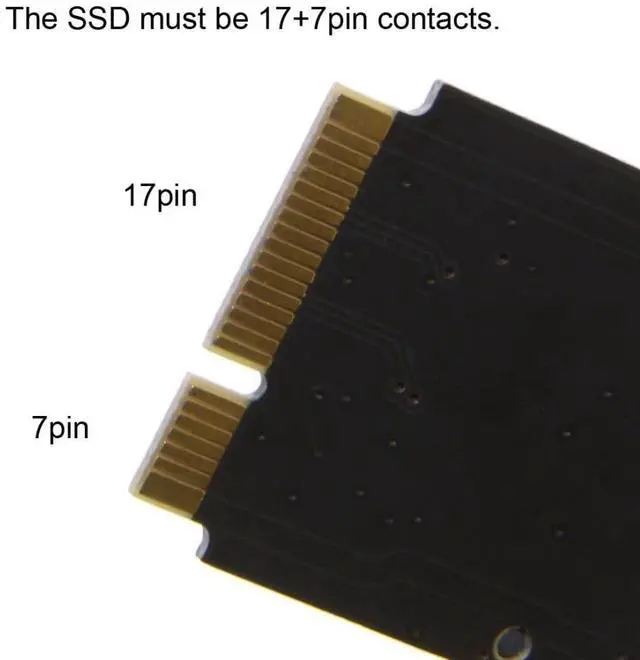 Alt view image 3 of 7 - 12+6Pin MAC SSD to SATA Hard Disk Drive Adapter for 2010 2011 MAC Air A1369 A1370 SSD