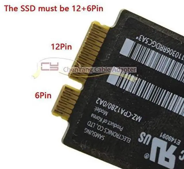 Alt view image 3 of 7 - 12+6Pin MAC SSD to SATA Hard Disk Drive Adapter with USB Data Cable for 2010 2011 MAC Air A1369 A1370 SSD