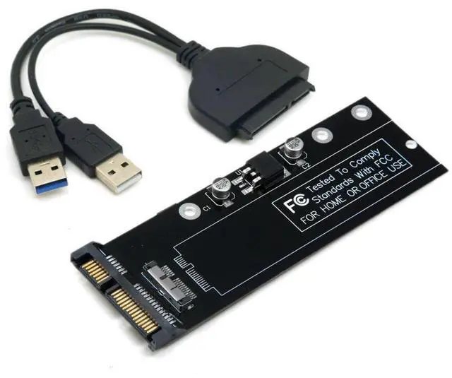 Main image of 12+6Pin MAC SSD to SATA Hard Disk Drive Adapter with USB Data Cable for 2010 2011 MAC Air A1369 A1370 SSD