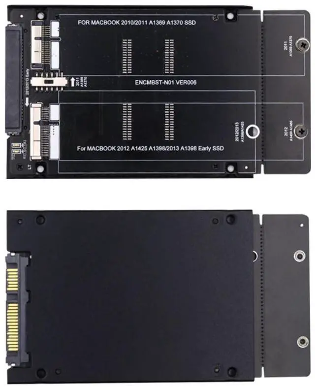 Alt view image 7 of 7 - 12+6Pin & 17+7Pin MAC SSD to 2.5" SATA 2 in 1 Combo Case Enclosure Adapter for 2010 2011 2012 Mac Air Pro Retina SSD