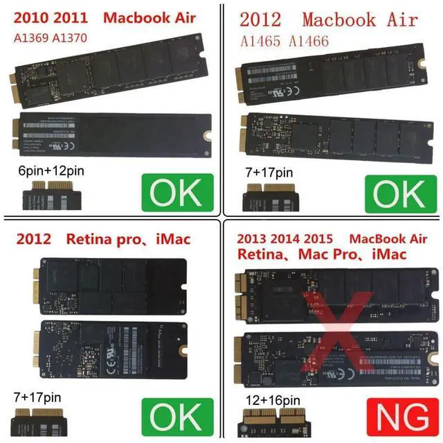 Alt view image 3 of 7 - 12+6Pin & 17+7Pin MAC SSD to 2.5" SATA 2 in 1 Combo Case Enclosure Adapter for 2010 2011 2012 Mac Air Pro Retina SSD