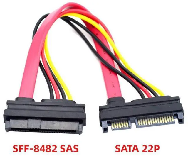 Alt view image 6 of 7 - SAS to SATA Cable,SFF-8482 SAS 29Pin to SATA 22Pin Hard Disk Drive Raid Extension Cable