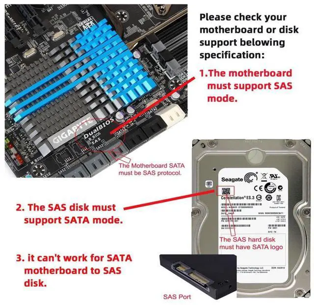 Alt view image 2 of 7 - SAS to SATA Cable,SFF-8482 SAS 29Pin to SATA 22Pin Hard Disk Drive Raid Extension Cable