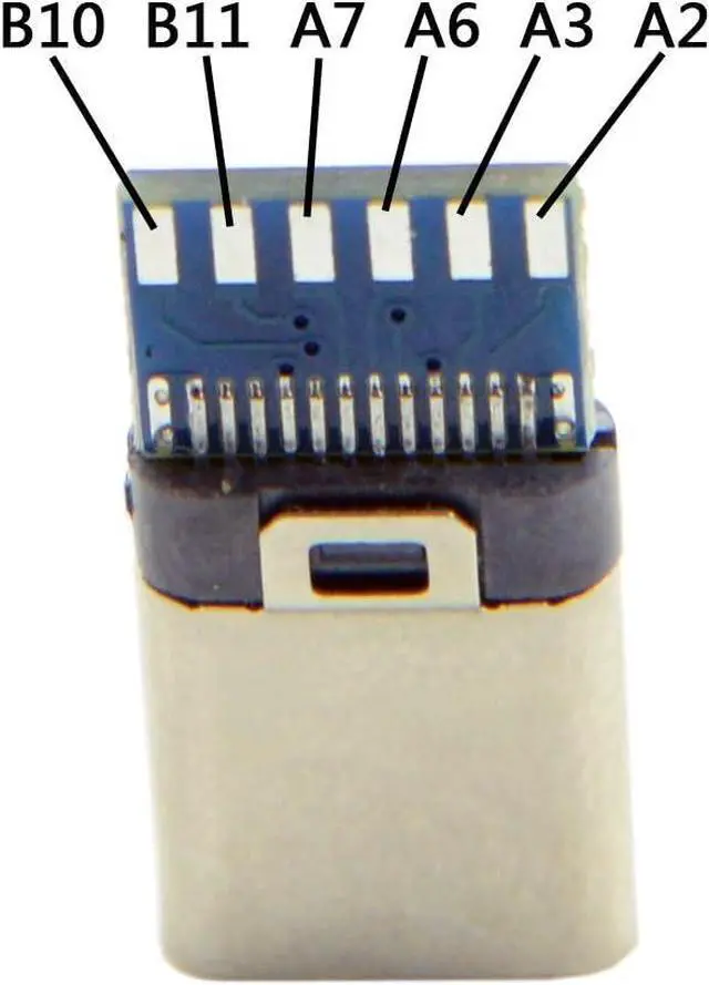 Alt view image 3 of 7 - 5 Pack USB C DIY Connector USB 3.1 Type C 24Pin Male Plug Port Repair Replacement Solder Adapter with PCB Board Black Housing