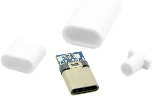 Alt view image 3 of 7 - USB C DIY Connector USB 3.1 Type C 24Pin Male Plug Port Repair Replacement Solder Adapter with PCB Board White Housing