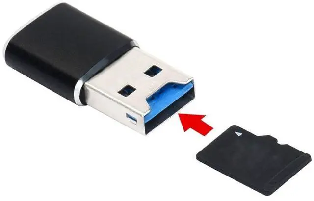 Main image of USB 2.0 to Micro SD T-Flash TF M2 Card Reader for Mobile Phone and Tablet Black Mini Size
