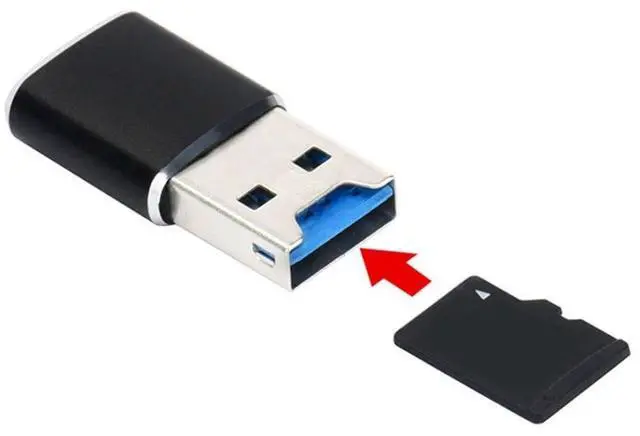 Alt view image 3 of 7 - USB 3.0 Micro SD Card Reader USB 3.0 to Micro SDHC/Micro SDXC/TF Card Reader Adapter with USB C OTG Adapter