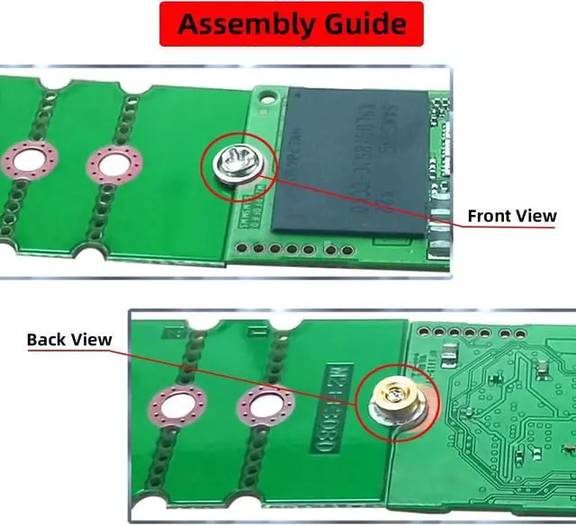 Alt view image 6 of 7 - 2 Pack M.2 2230 to 2242 to 2260 to 2280 Convertor Card NVME NGFF SSD Extended Adapter