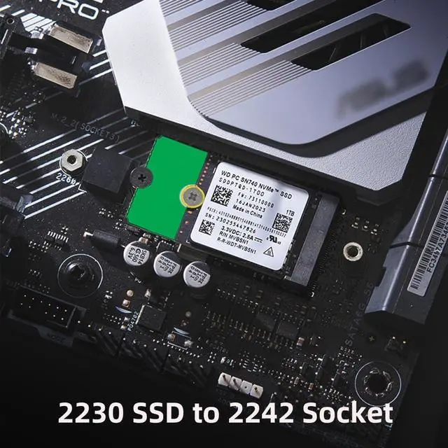 Alt view image 4 of 7 - 2 Pack M.2 2230 to 2242 to 2260 to 2280 Convertor Card NVME NGFF SSD Extended Adapter