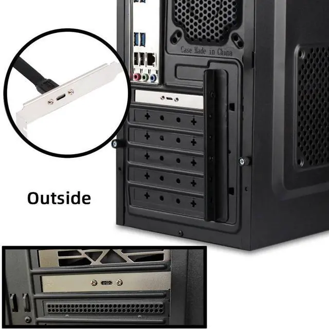 Alt view image 4 of 7 - USB 3.2 Gen 2x2 20Gbps USB C Front Panel Header to USB Type-E Motherboard Extension Cable Adapter with 12cm PCI-E Bracket