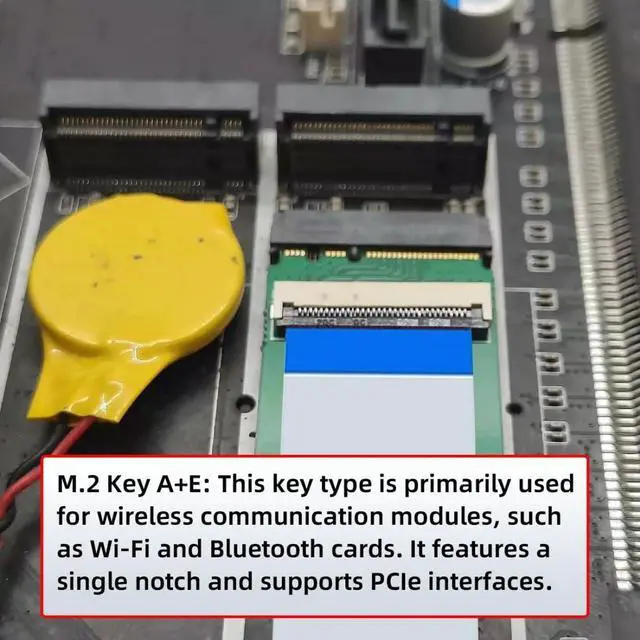 Alt view image 6 of 7 - M.2(A+E Key) 2230MM to NVME M-Key Extension Card Adapter for Motherboard NVME SSD Hard Drive Port Extension 2230/2242/2260/2280MM with 15cm Flat Cable
