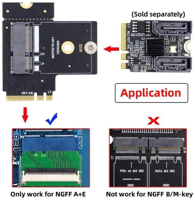 Alt view image 4 of 7 - PCIE 3.0 M.2(A+E Key) Male to Female 90 Degree Angled Vertical Extension Card Adapter