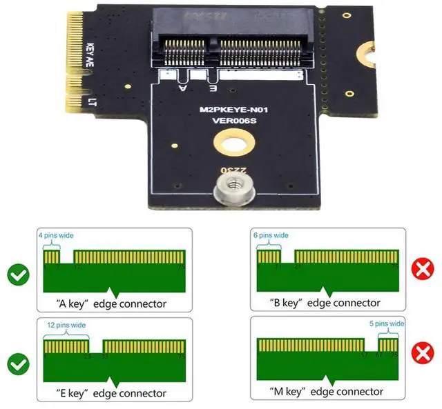 Alt view image 5 of 7 - PCIE 3.0 M.2(A+E Key) Male to Female 90 Degree Angled Vertical Extension Card Adapter