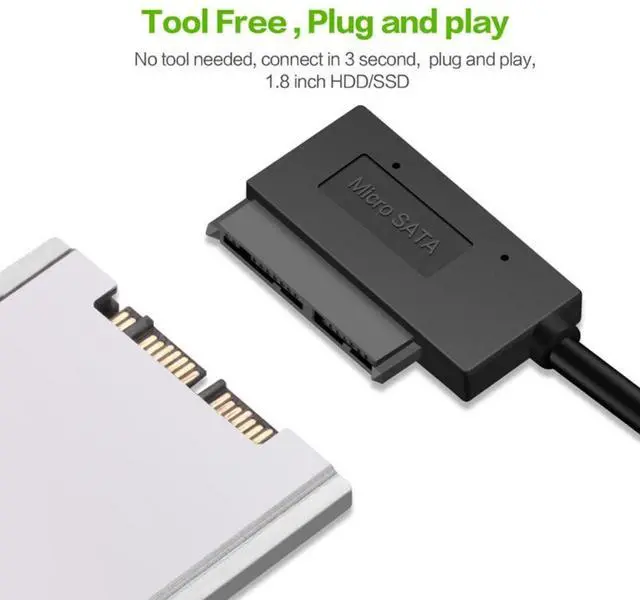 Alt view image 3 of 7 - Micro SATA 16Pin to USB 3.0 Adapter Cable for 1.8 inch Hard Drive HDD/SSD Data Transfer External Hard Drive Converter 10cm