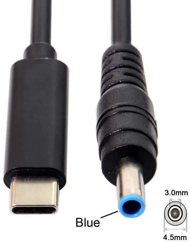 Alt view image 4 of 7 - USB C to DC 20V 4.5x3.0mm PD 65W Charge Cable with PD Emulator Trigger for HP Laptop