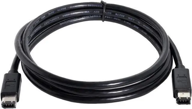 Alt view image 3 of 7 - FireWire IEEE 1394 6 Pin to 6Pin FireWire 400 to 400 6-6 ilink Cable 1.8m Black