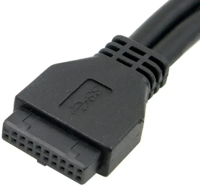 Alt view image 2 of 6 - 2 Ports USB 3.0 Female to Motherboard 20Pin Male Cable for Front Panel Screw Mount Type 30cm