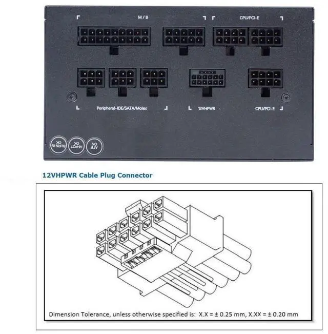 Alt view image 5 of 7 - ATX3.0 PCIe 5.0 12VHPWR Power Modular Cable 16Pin to 16Pin for 3080 3090TI PSU 12+4Pin Graphics Card
