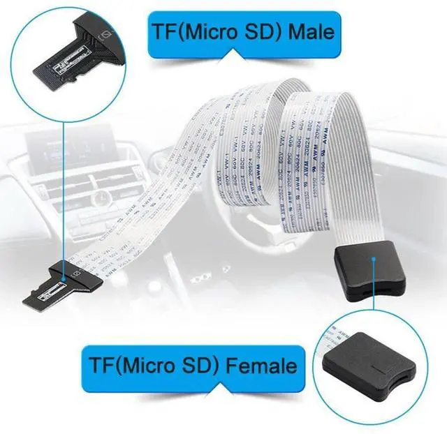 Alt view image 2 of 7 - Micro SD to Micro SD TF Card Male to Female Soft Flat FPC Extension Cable Adapter for 3D Printer/Model 3D Printer/GPS/Raspberry Pi