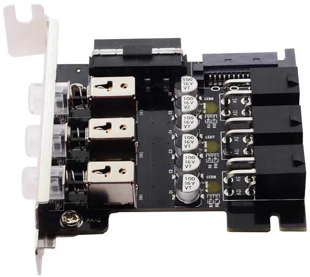 Alt view image 6 of 7 - 3 SATA HDD SSD Hard Drive Power Switch Selector Module Control System with 80mm Low Profile Bracket