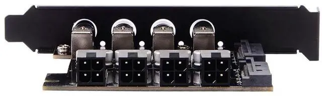 Alt view image 4 of 7 - 4 SATA HDD SSD Hard Drive Power Switch Selector Module Control System with 120mm PCI Bracket