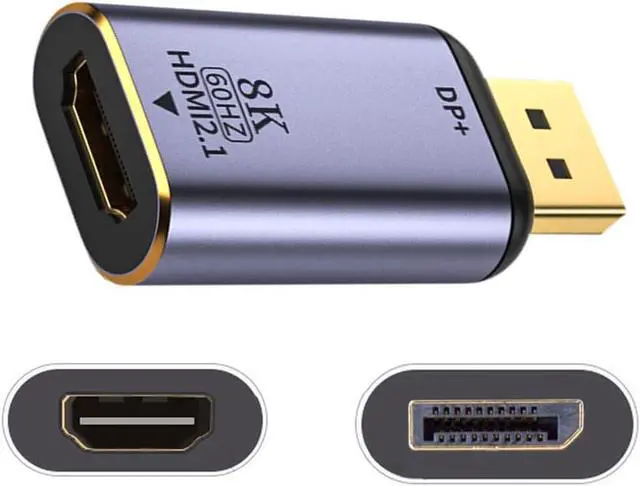 Alt view image 7 of 7 - DP DisplayPort 1.4 Source Male to HDMI 2.0 Display 8K 60hz UHD 4K Female Monitor Connector Adapter