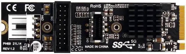 Alt view image 3 of 7 - EP-018 5Gbps Type-E USB 3.1 Front Panel SocketUSB 2.0 to NVME NGFF M-Key Express Card VL805 Adapter for Motherboard