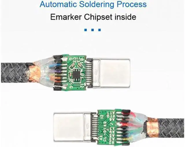 Alt view image 7 of 7 - 10Gbps USB-C USB 3.1 Type C Gen2 Male to Male Data Video 100W Cable with E-marker for Tablet and Phone and Laptop