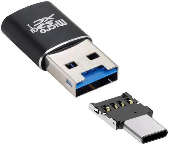 Alt view image 2 of 6 - USB 3.0 to Micro SD SDXC TF Card Reader with Micro Type-C USB-C OTG Adapter for Tablet / Cell Phone