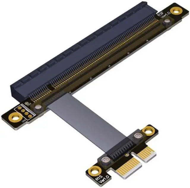 Alt view image 2 of 5 - PCI-E Gen3.0 1x To 16x Riser Cable 30cm PCI-Express PCI-E X16 Extender Right Angled Elbow Design EP-114