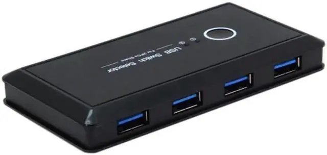 Main image of KVM USB 3.0 Switch Selector 2 Port PCs Sharing 4 Devices for Keyboard Mouse Scanner Printer