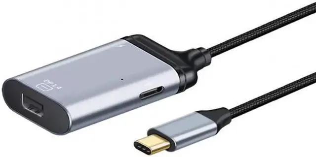 Alt view image 2 of 6 - USB-C Type C to Mini DP Displayport Monitor Converter Adapter 4K 2K 60hz with Female PD Power Port