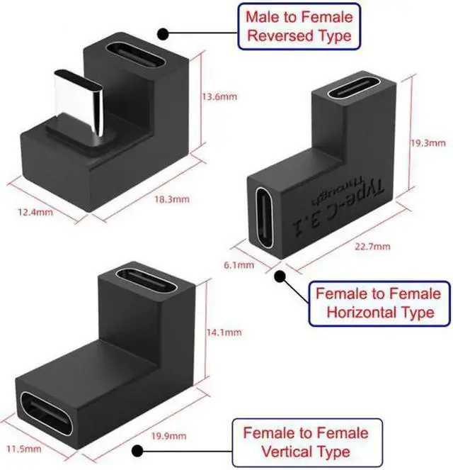 Alt view image 5 of 7 - 3pcs/lot USB 3.1 Type C Male Female to USB-C Female Power Data 10Gbps Adapter for NS Switch Phone