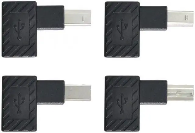 Alt view image 5 of 7 - 4Pcs USB 2.0 B Type Male to Female Extension Adapter Horizontal Vertical Angled 90 Degree for Disk Scanner