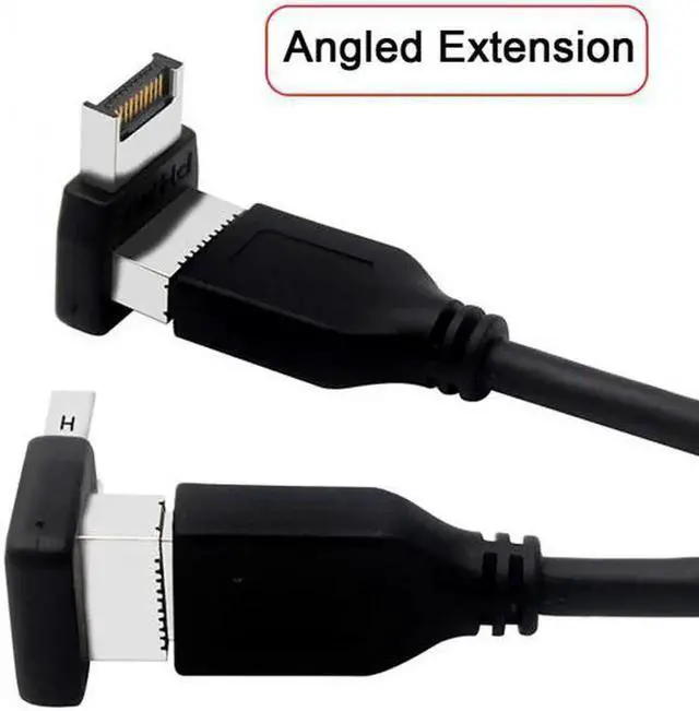 Alt view image 5 of 7 - 2pcs Overmold USB 3.1 Front Panel Header Male to Female Type-E Motherboard Extension Data Adapter