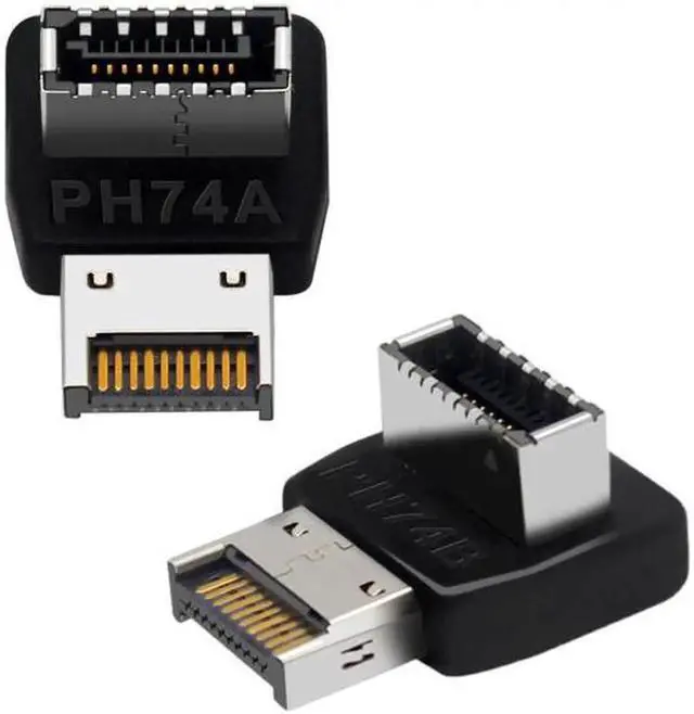 Main image of 2pcs Overmold USB 3.1 Front Panel Header Male to Female Type-E Motherboard Extension Data Adapter