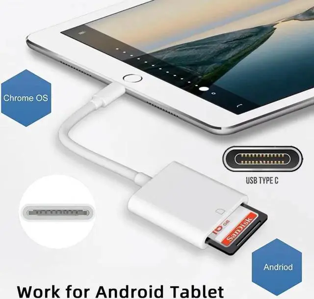 Alt view image 4 of 7 - USB 2.0 Type C USB-C to Standard SD SDXC SDHC Card Reader Adapter Compatible with Macbook Laptop Tablet Phone