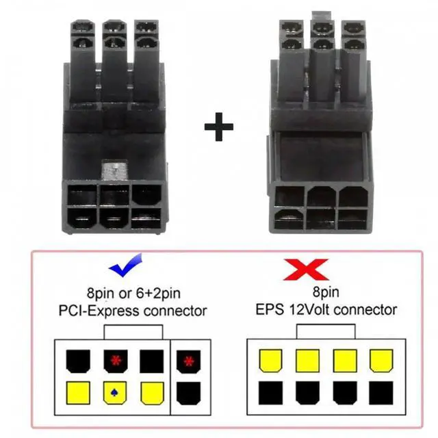 Alt view image 6 of 7 - 2pcs/lot ATX 6Pin Male to Female 90 Degree Up Down Angled Power Header Adapter for GPU Graphics Card