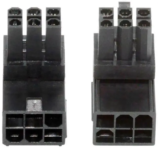 Main image of 2pcs/lot ATX 6Pin Male to Female 90 Degree Up Down Angled Power Header Adapter for GPU Graphics Card