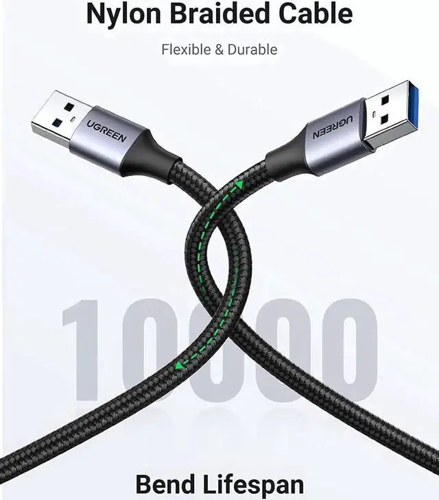 Alt view image 4 of 7 - USB A to USB A, Male to Male, 2 Pack USB to USB 3.0 Cable Compatible with External Hard Drive, Laptop Cooler, DVD Player, TV, USB 3.0 Hub, Monitor, Camera, Set Up Box, and More(6 FT +6 FT)