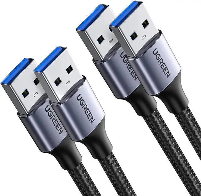 Main image of USB A to USB A, Male to Male, 2 Pack USB to USB 3.0 Cable Compatible with External Hard Drive, Laptop Cooler, DVD Player, TV, USB 3.0 Hub, Monitor, Camera, Set Up Box, and More(6 FT +6 FT)