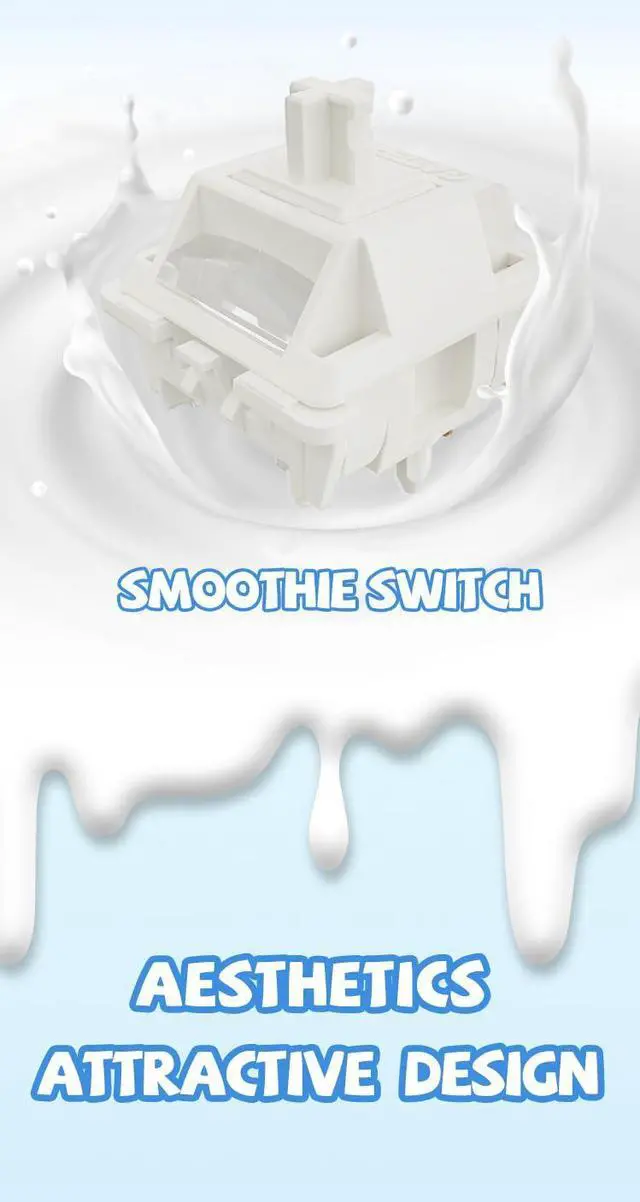 Alt view image 3 of 6 - GATERON Smoothie Keyboard Switches, Linear RGB LED 5 Pin White 22mm Dual-Stage Spring Factory Pre-lubed 40gf Full POM Key Switches for MX Mechanical Keyboard(35PCS)