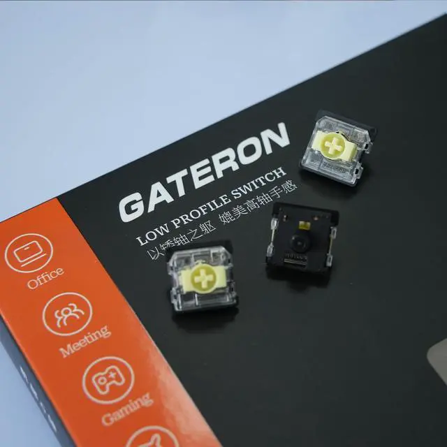 Alt view image 4 of 6 - GATERON KS-33 Low Profile Banana Keyboard Switches, Tactile 65gf 3 Pin RGB LED Factory Pre-lubed for MX Mechanical Keyboard (35PCS)