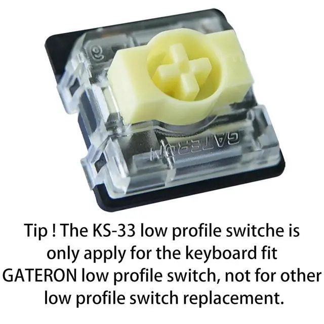 Alt view image 2 of 6 - GATERON KS-33 Low Profile Banana Keyboard Switches, Tactile 65gf 3 Pin RGB LED Factory Pre-lubed for MX Mechanical Keyboard (35PCS)