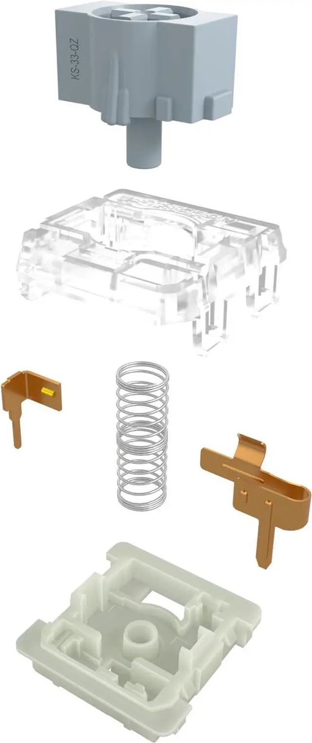 Alt view image 4 of 6 - GATERON KS-33 Low Profile 2.0 Silver Switches, 3 Pin Factory Pre-lubed SMD LED for MX Mechanical Keyboard (Silver, 35pcs)