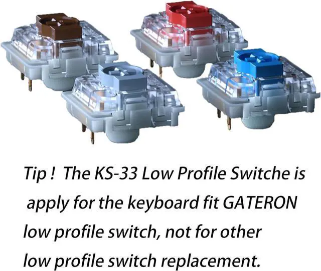Alt view image 3 of 6 - GATERON KS-33 Low Profile 2.0 Silver Switches, 3 Pin Factory Pre-lubed SMD LED for MX Mechanical Keyboard (Silver, 35pcs)