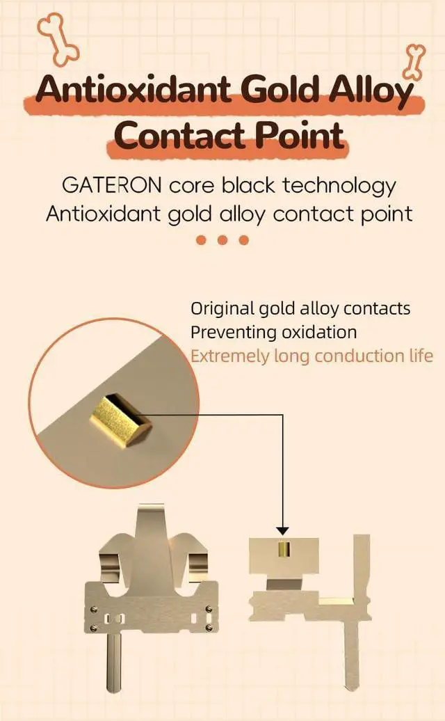 Alt view image 7 of 7 - GATERON Mini i Keyboard Switches, Tactile RGB LED 5 Pin 22mm Dual-Stage Spring Factory Pre-lubed 50gf Key Switches for Custom MX Mechanical Keyboard(35PCS)