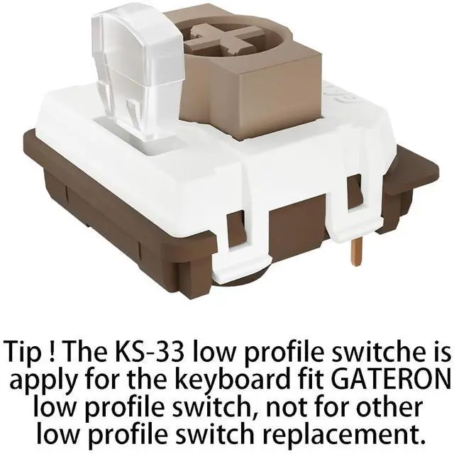 Main image of GATERON KS-33 Low Profile Chocolate Keyboard Switches, Tactile 55gf 3 Pin RGB LED Factory Pre-lubed for MX Mechanical Keyboard (35PCS)